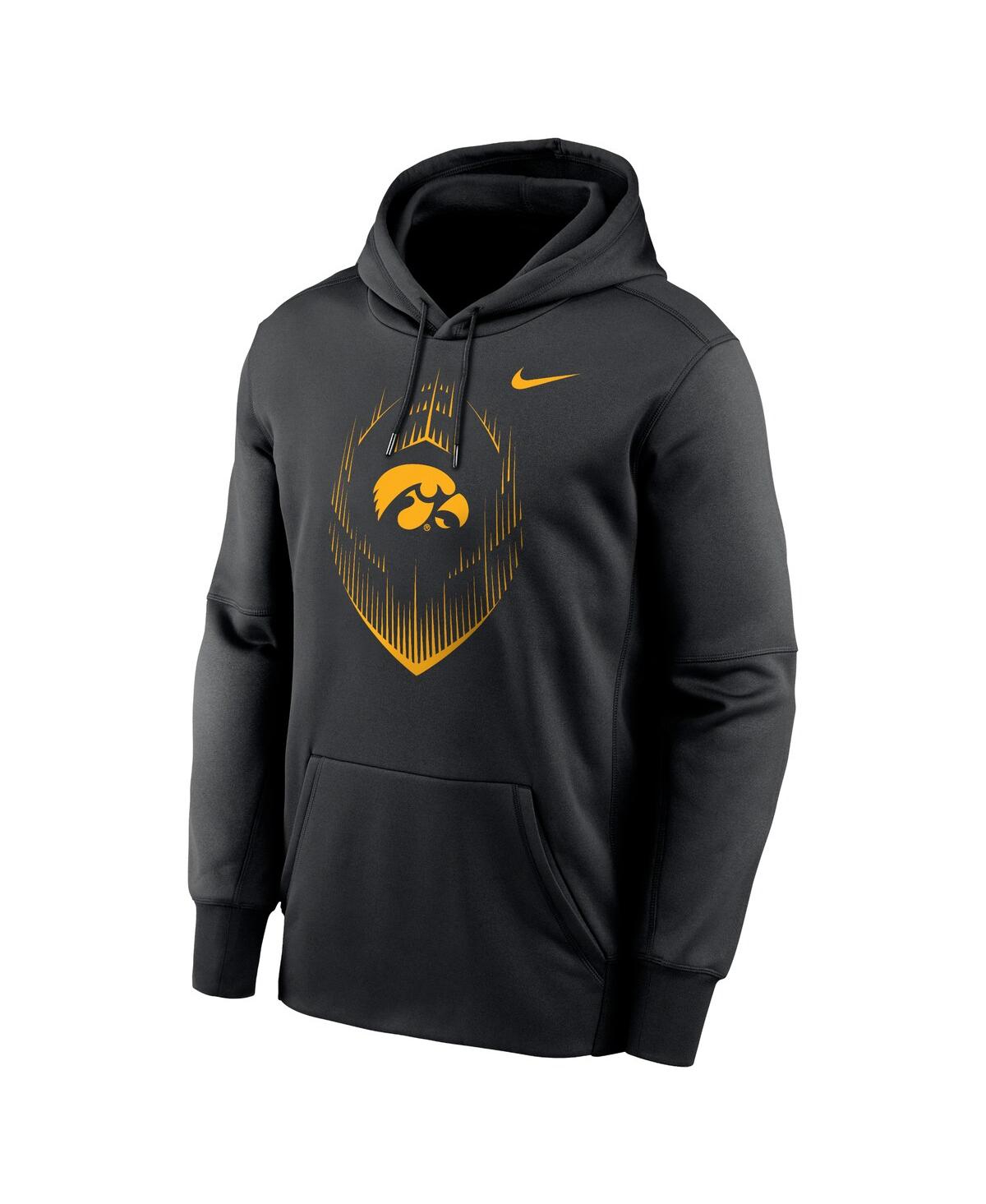 Nike Men'sIowa Hawkeyes Football Icon Performance Fleece Pullover Hoodie - Black