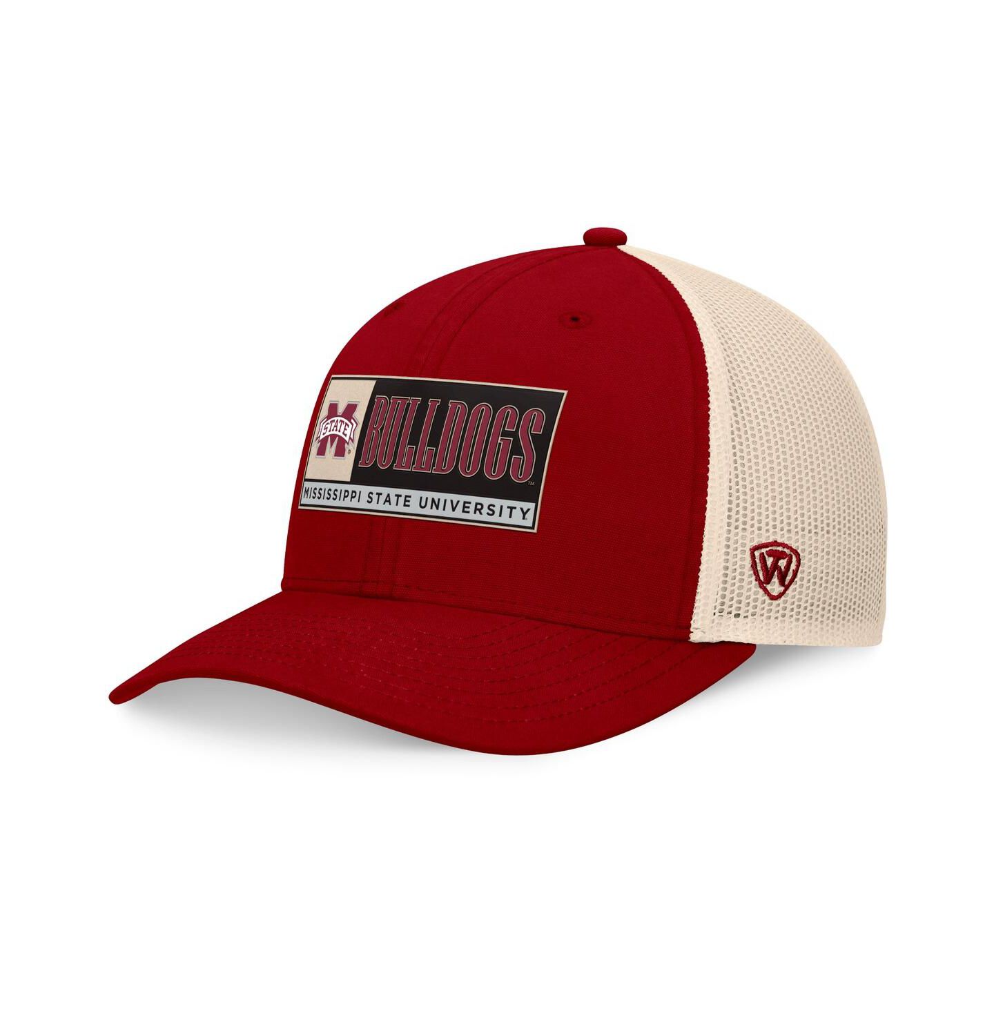 Мужская кепка Top of the World Maroon/Natural Mississippi State Bulldogs Bennett Trucker Adjustable Hat — фото 1