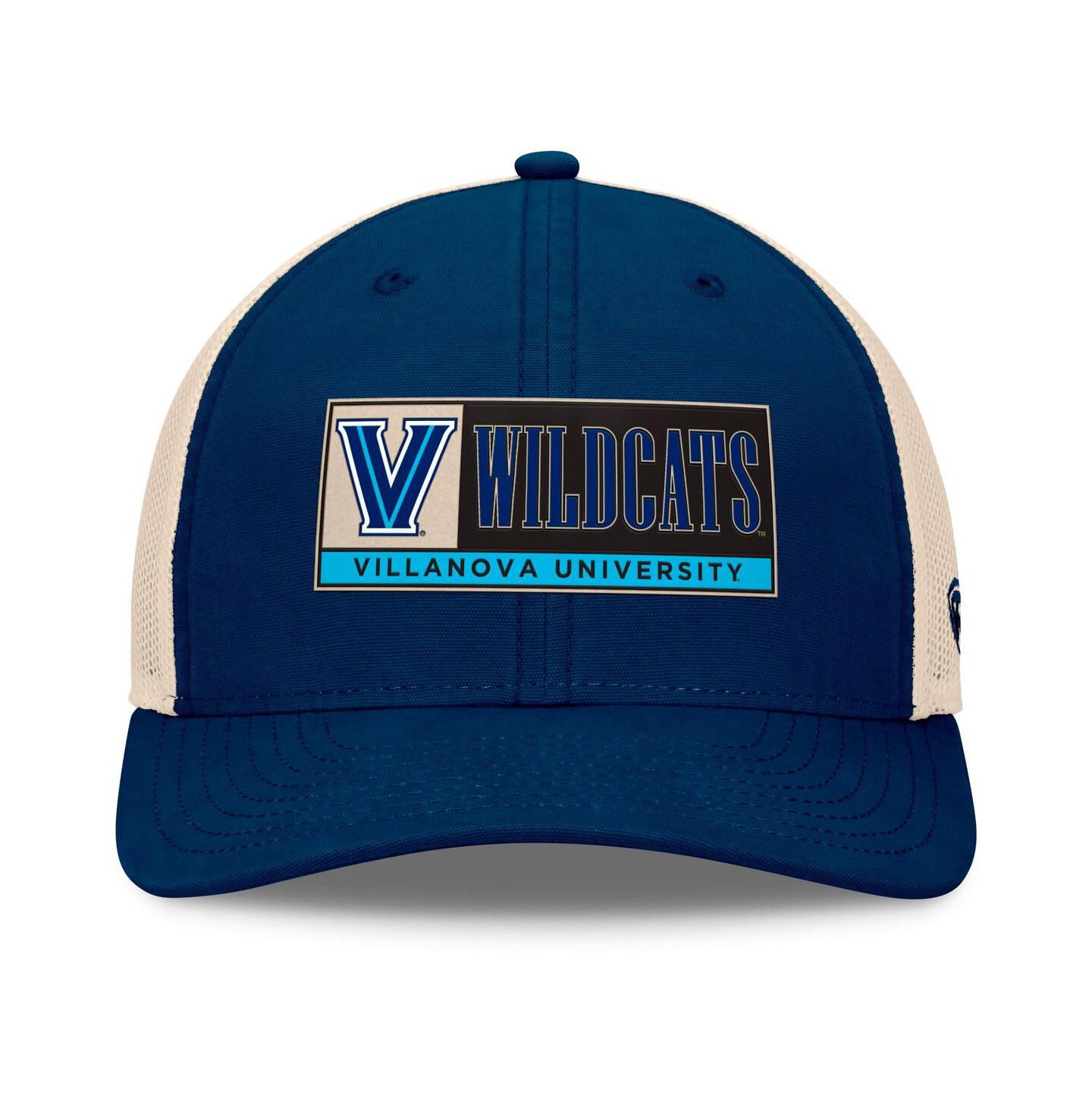Мужская кепка Top of the World Navy/Natural Villanova Wildcats Bennett Trucker Adjustable Hat — фото 4