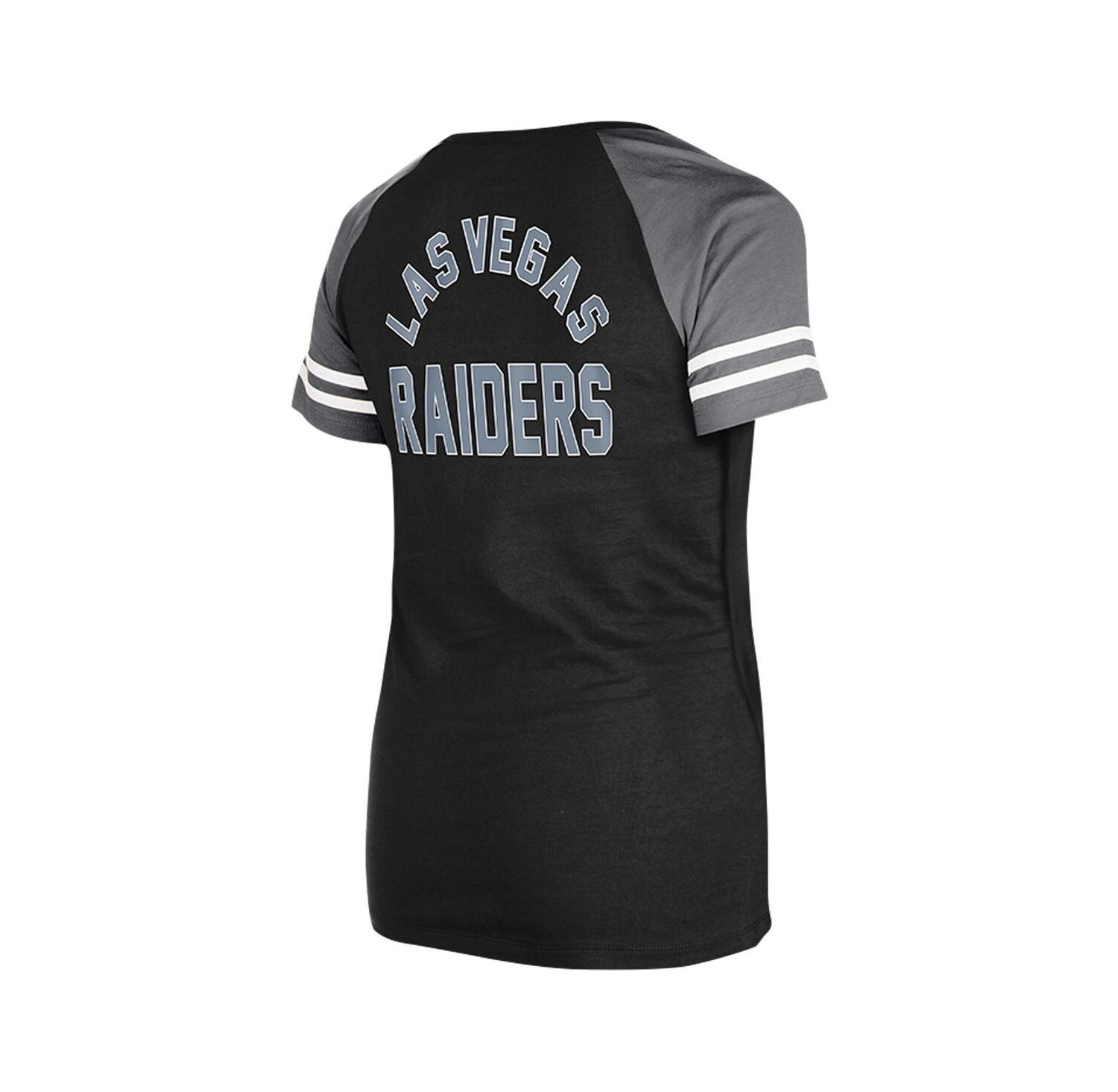 Women's Black Las Vegas Raiders Lace-Up Raglan T-Shirt
