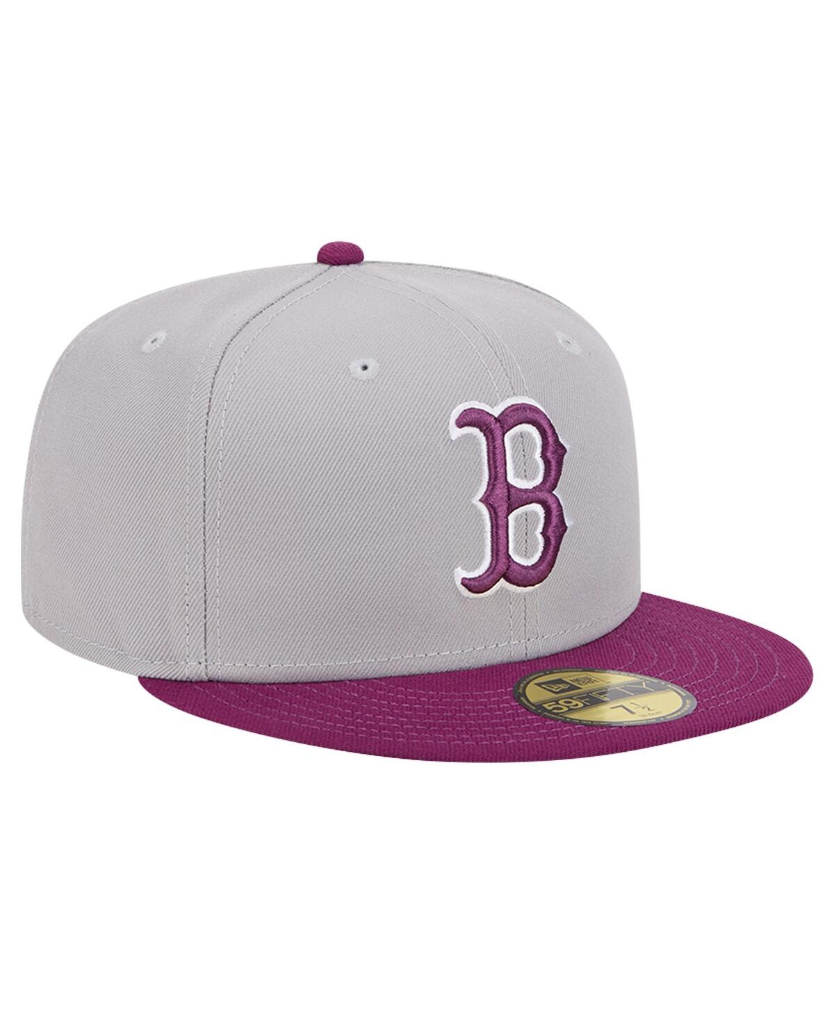 New Era Men's Gray/purple Boston Red Sox Two-tone Color Pack 59fifty Fitted Hat In Gray,purple