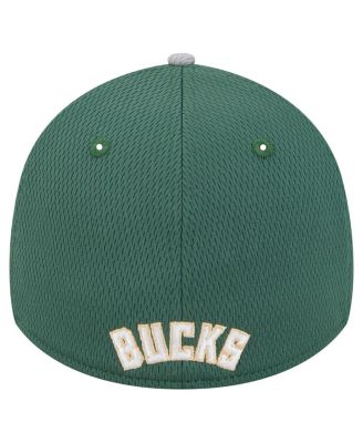 Men's Gray/Hunter Green Milwaukee Bucks Active Trim 39THIRTY Flex Hat