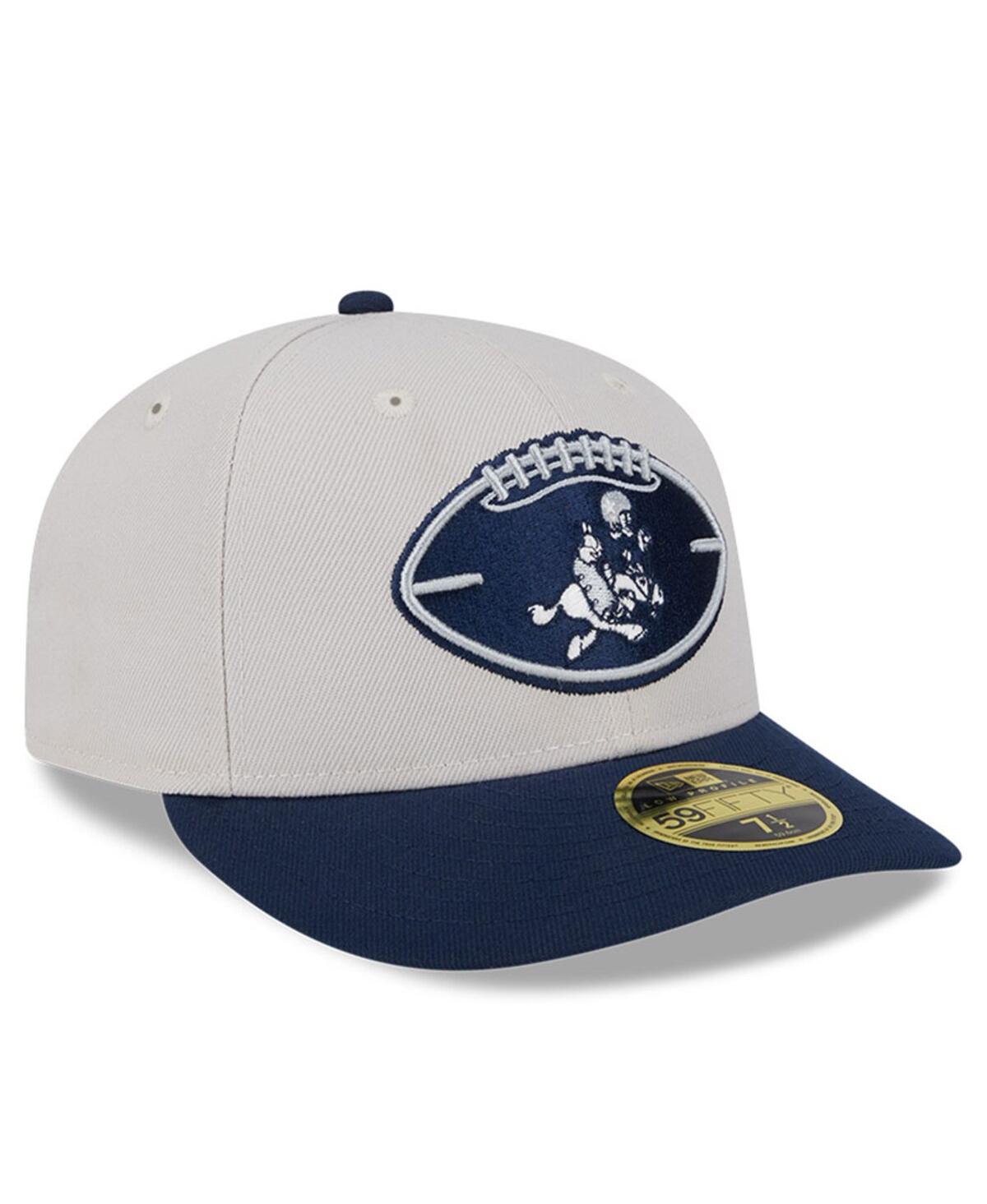 New Era Men'sNavy Dallas Cowboys 2024 Sideline Historic Low Profile 59FIFTY Fitted Hat - Stone, Navy