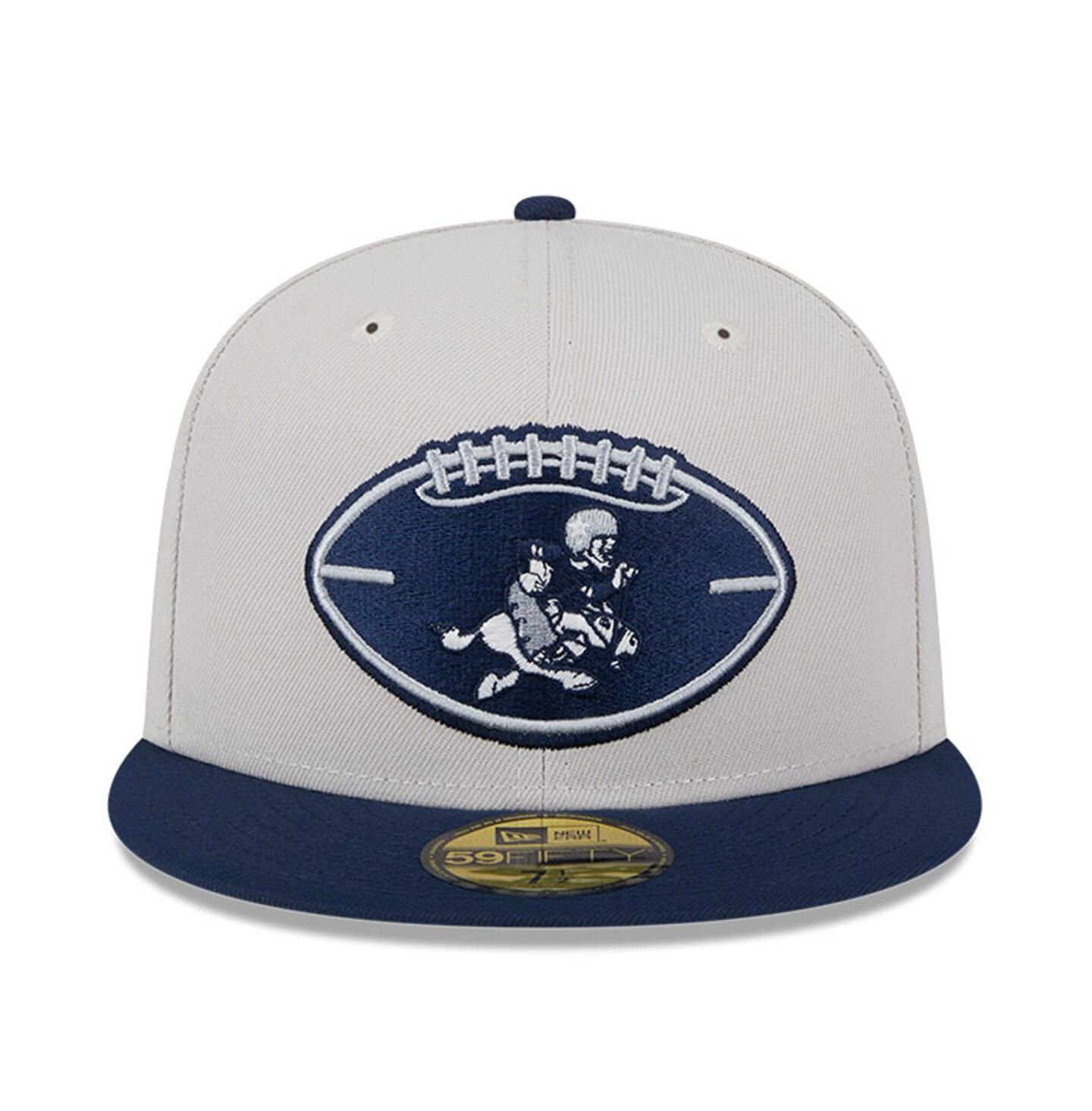 Мужская кепка New Era Stone/Navy Dallas Cowboys 2024 Sideline Historic 59FIFTY Fitted Hat — фото 2