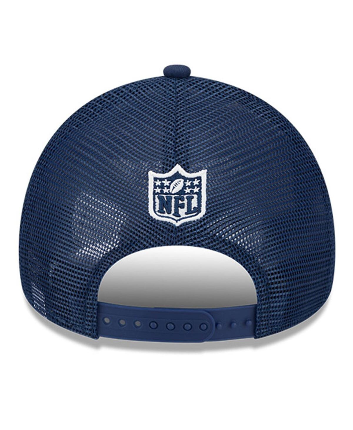 New Era Men's Stone/navy Dallas Cowboys 2024 Sideline Historic 9forty A-frame Trucker Adjustable Hat In Stone,navy