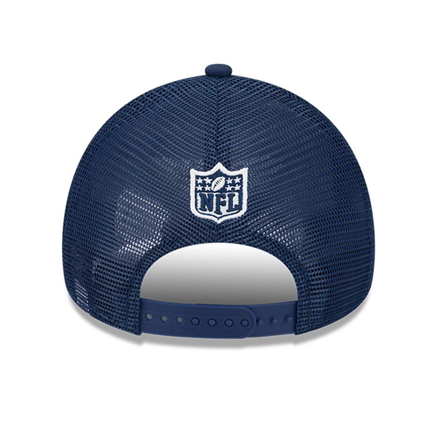 Men's Stone/Navy Dallas Cowboys 2024 Sideline Historic 9FORTY A-Frame Trucker Adjustable Hat
