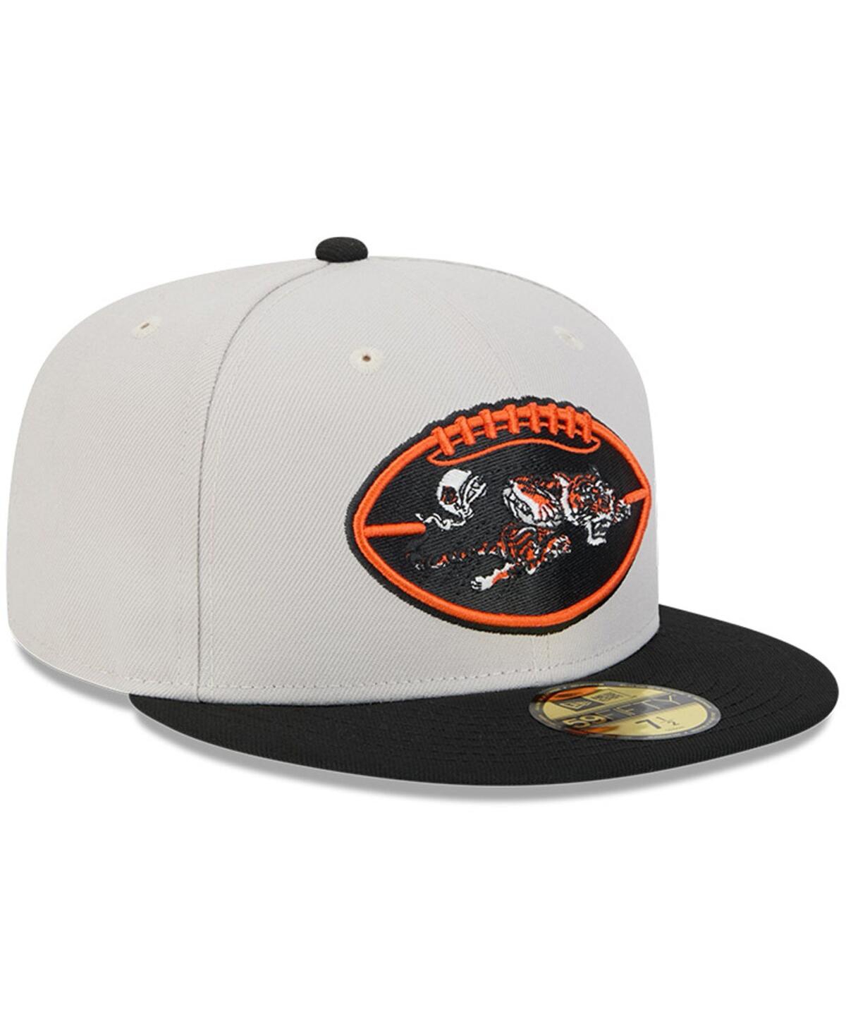 New Era Men'sBlack Cincinnati Bengals 2024 Sideline Historic 59FIFTY Fitted Hat - Stone, Black