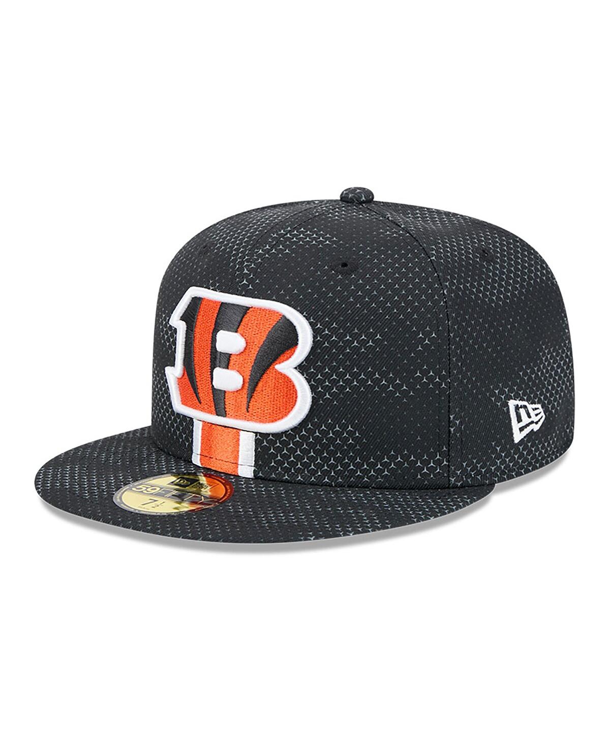 New Era Men's Black Cincinnati Bengals 2024 Sideline 59fifty Fitted Hat In Black