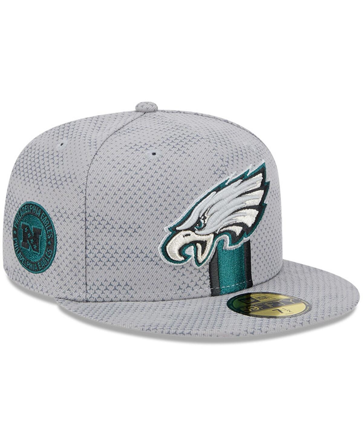 New Era Men's Gray Philadelphia Eagles 2024 Sideline 59fifty Fitted Hat In Gray