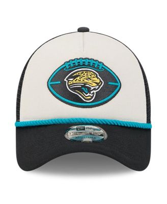 Men's Stone/Black Jacksonville Jaguars 2024 Sideline Historic 9FORTY A-Frame Trucker Adjustable Hat