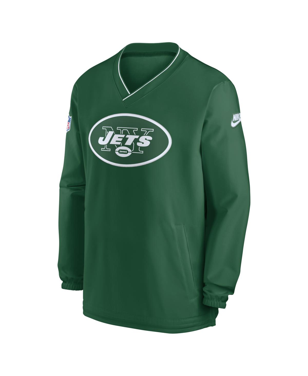 Nike Men'sNew York Jets Throwback Logo Long-Sleeve V-Neck Wind shirt - Kelly Green