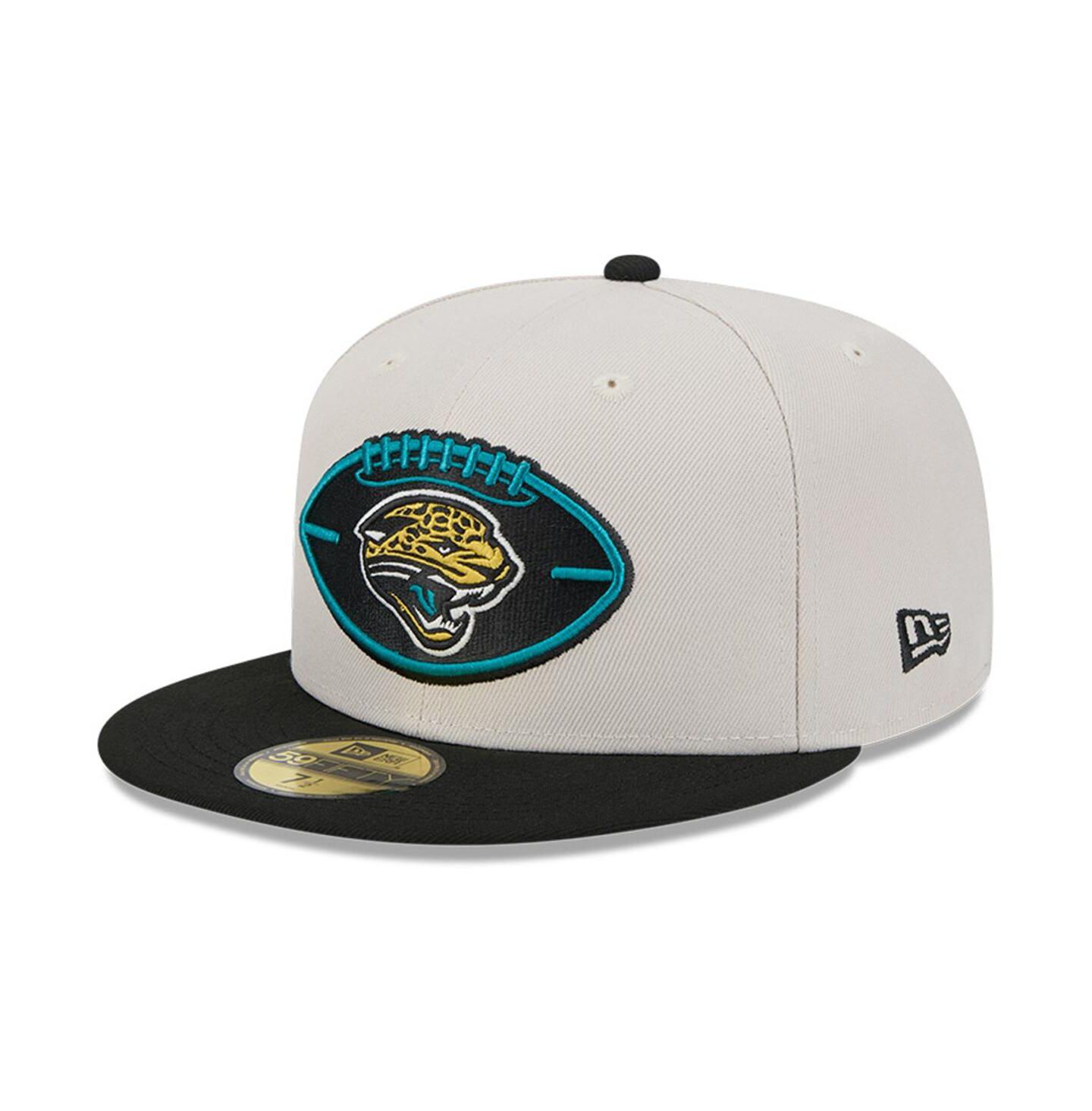 Мужская кепка New Era Stone/Black Jacksonville Jaguars 2024 Sideline Historic 59FIFTY Fitted Hat — фото 1