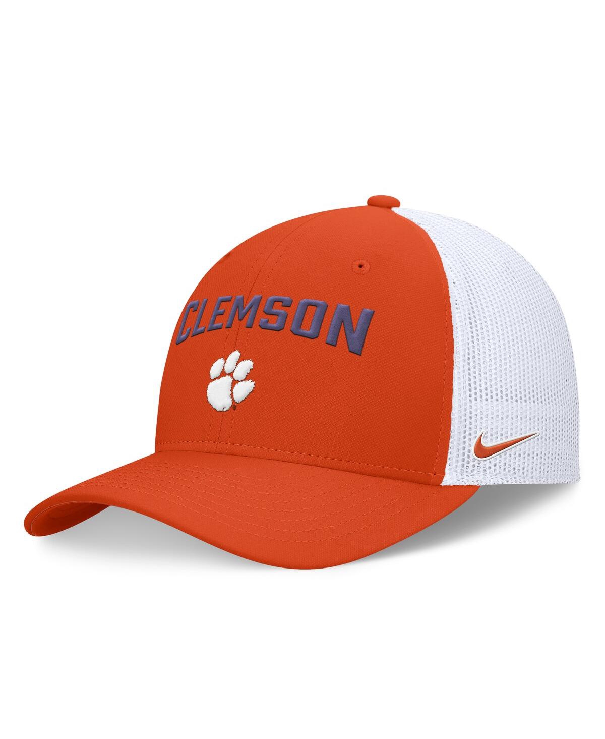 Nike Men's Orange/white Clemson Tigers Primetime Rise City Trucker Adjustable Hat In Orange,white