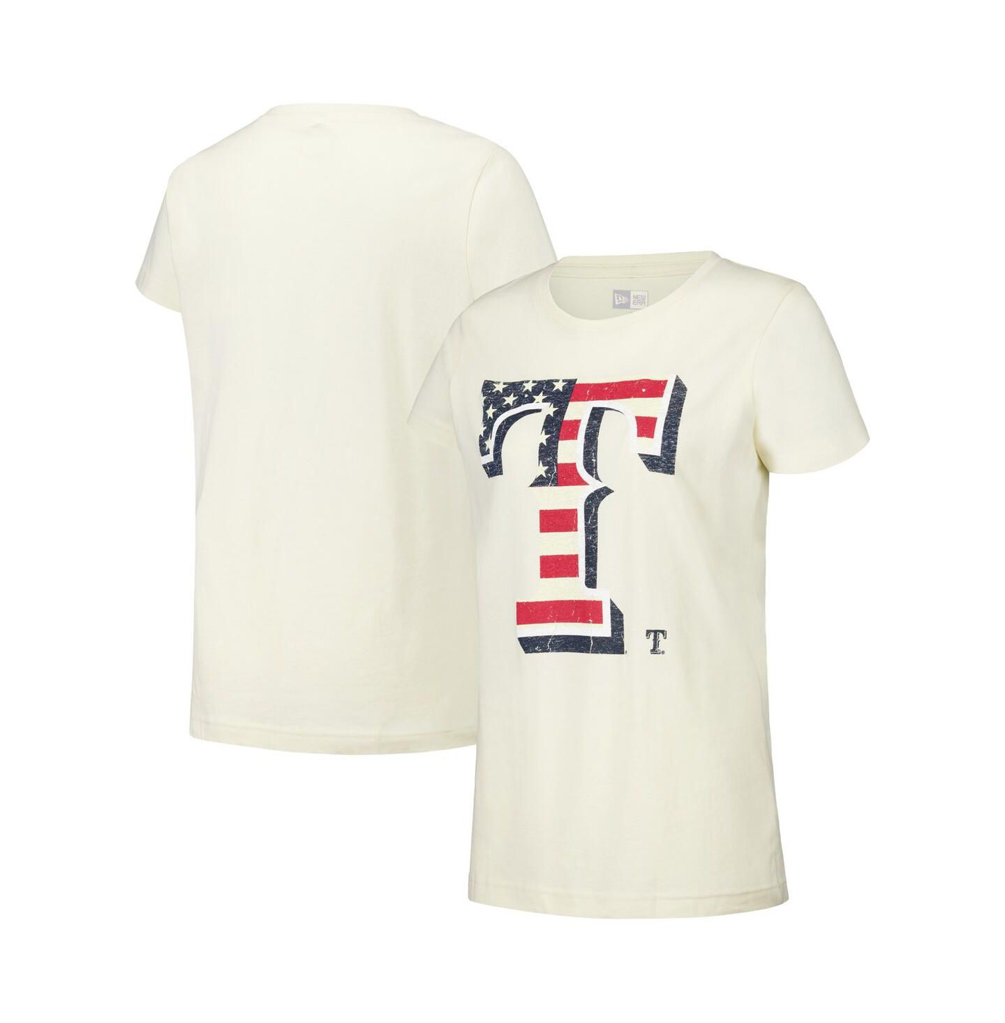 Женская футболка New Era Cream Texas Rangers Vintage — фото 1