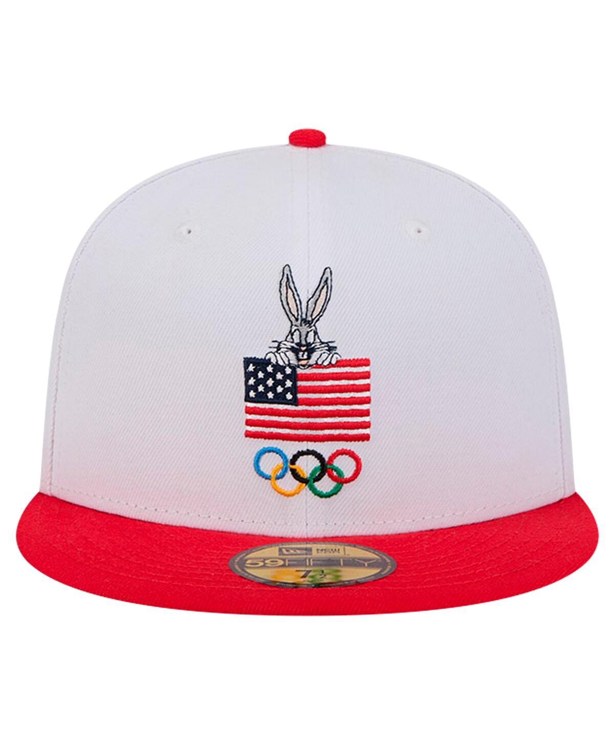 New Era Men's Bugs BunnyRed Looney Tunes x Team Usa Flag 59FIFTY Fitted Hat - White, Red