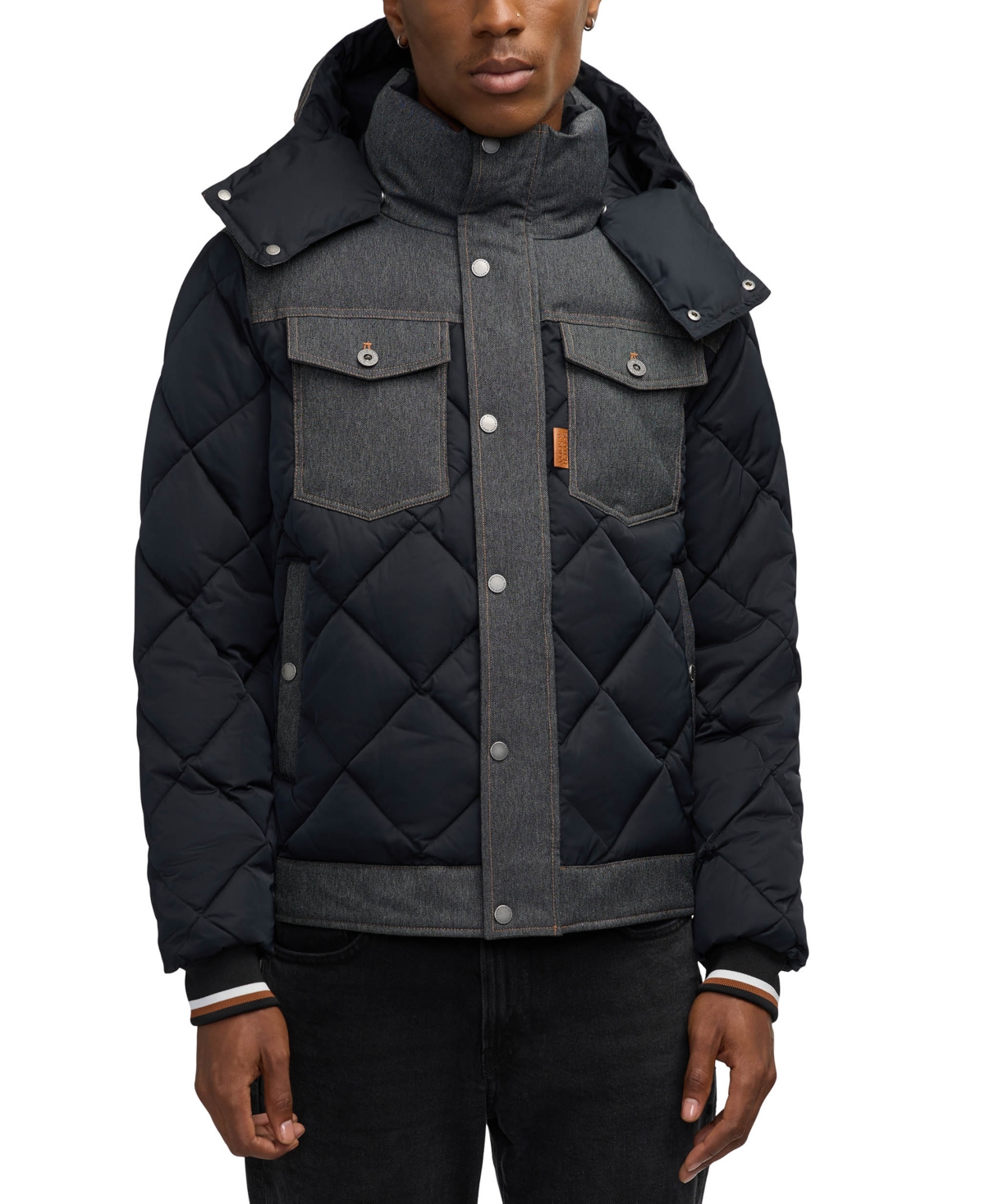 Scotch & Soda Oren Water Repellent Hooded Puffer Jacket In Black