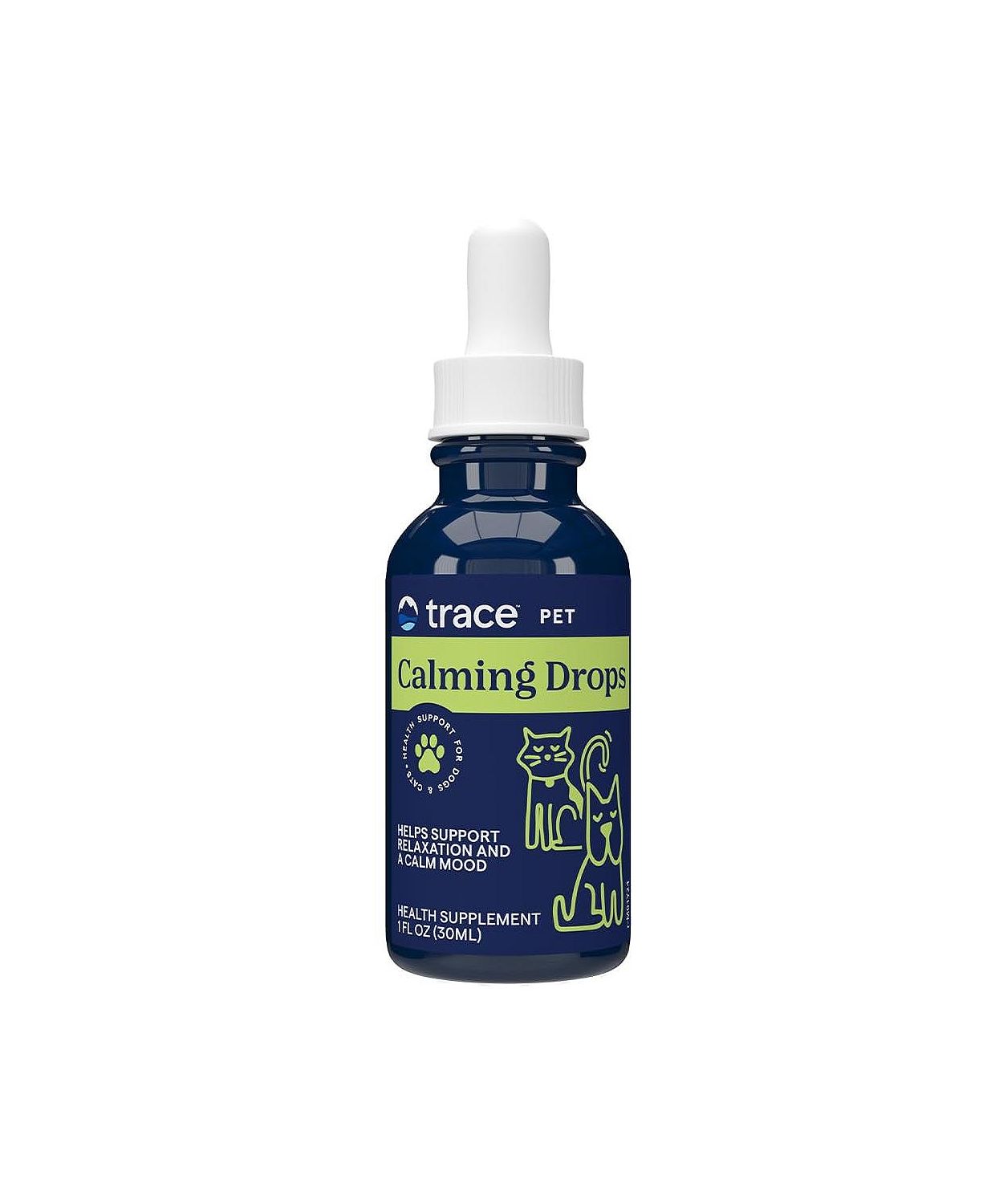 Pet Calming Drops - Cat & Dog Supplement Drops for Relaxation Support - Pet Health Supplies with Magnesium from ConcenTrace - Puppy & Kitten Essentials - 1 fl oz