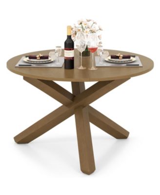 47 Inches Round Dining Table with Solid Acacia Wood Legs