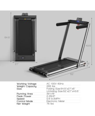 2-in-1 Folding Treadmill with Dual LED Display-Silver