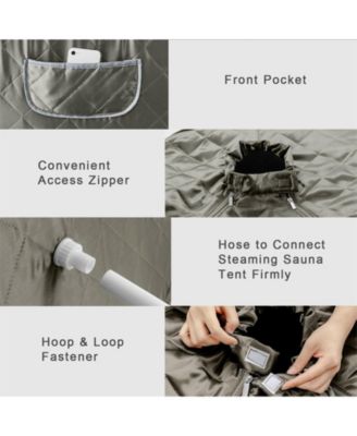 Portable Personal Steam Sauna Spa with Steamer Chair-Gray