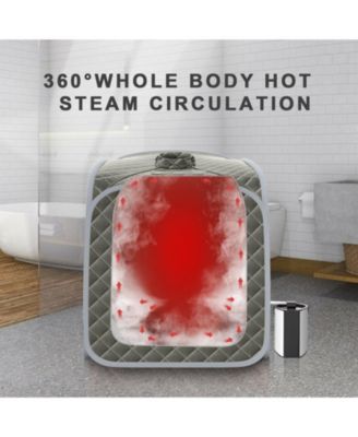 Portable Personal Steam Sauna Spa with Steamer Chair-Gray