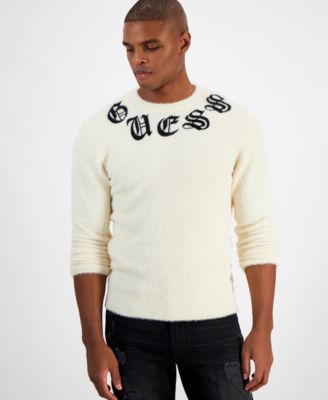 Guess Men s Eddy Gothic Logo Crewneck Sweater Muted Stone Size XL