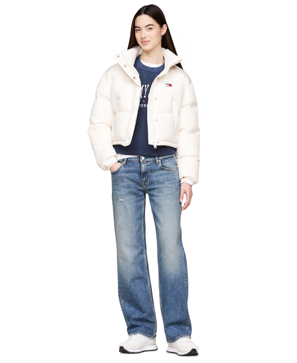 Tommy Jeans Women's Alaska Logo Flag Puffer Coat - ANCIENT WHITE | Smart  Closet