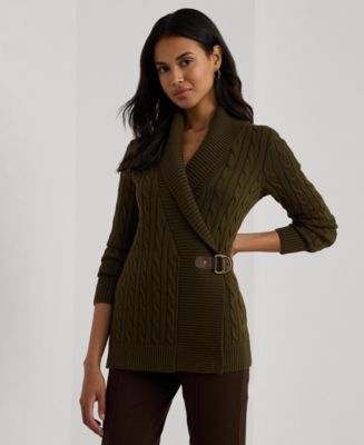 ローレン ラルフローレン LAUREN Ralph Lauren  Buckled Cotton Sweater レディース Sweaters Pur Lauren Ralph Lauren Women's Petite Buckled Cotton Sweater