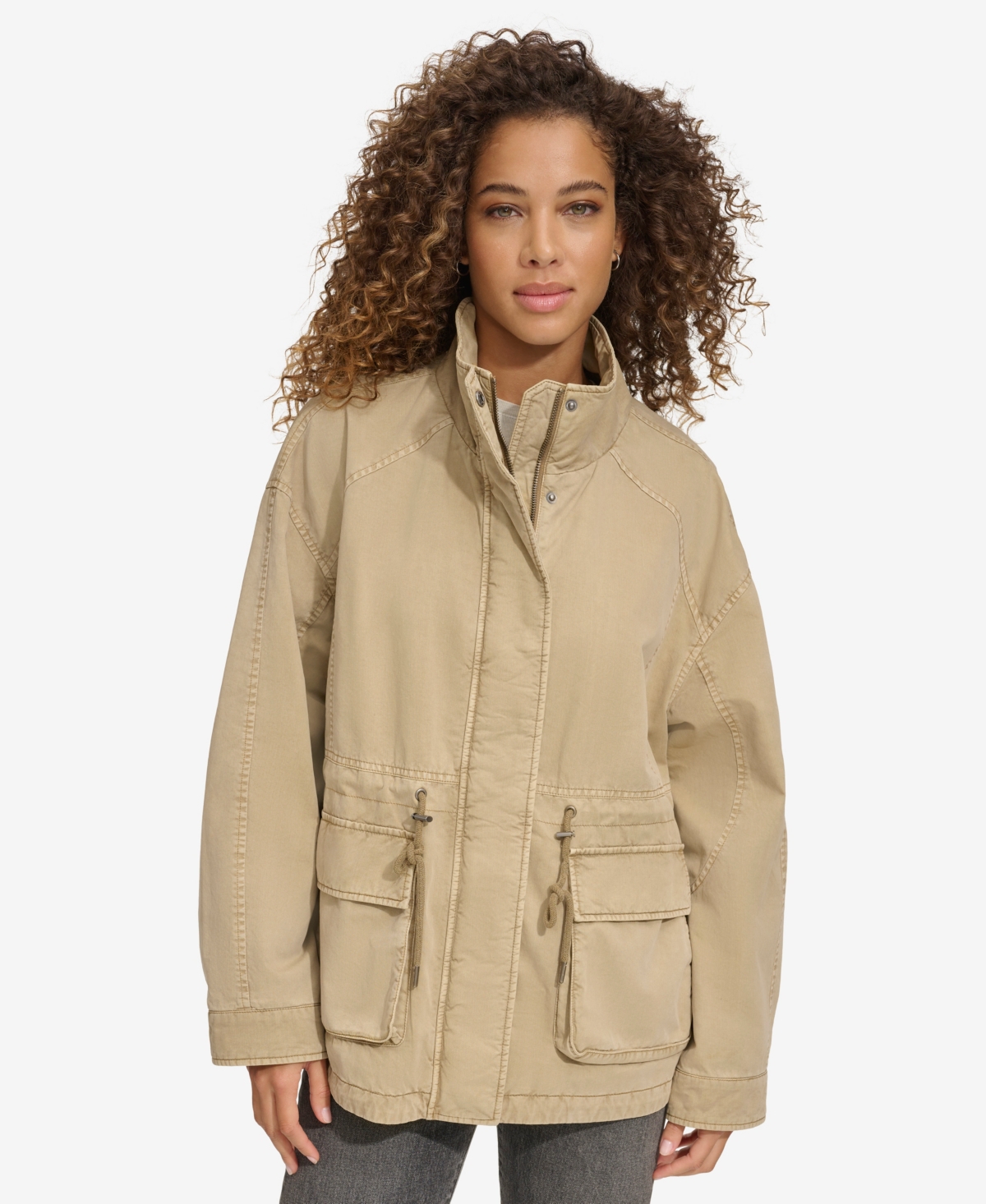 Levi's Stand Up Collar Military Jacket In Safari