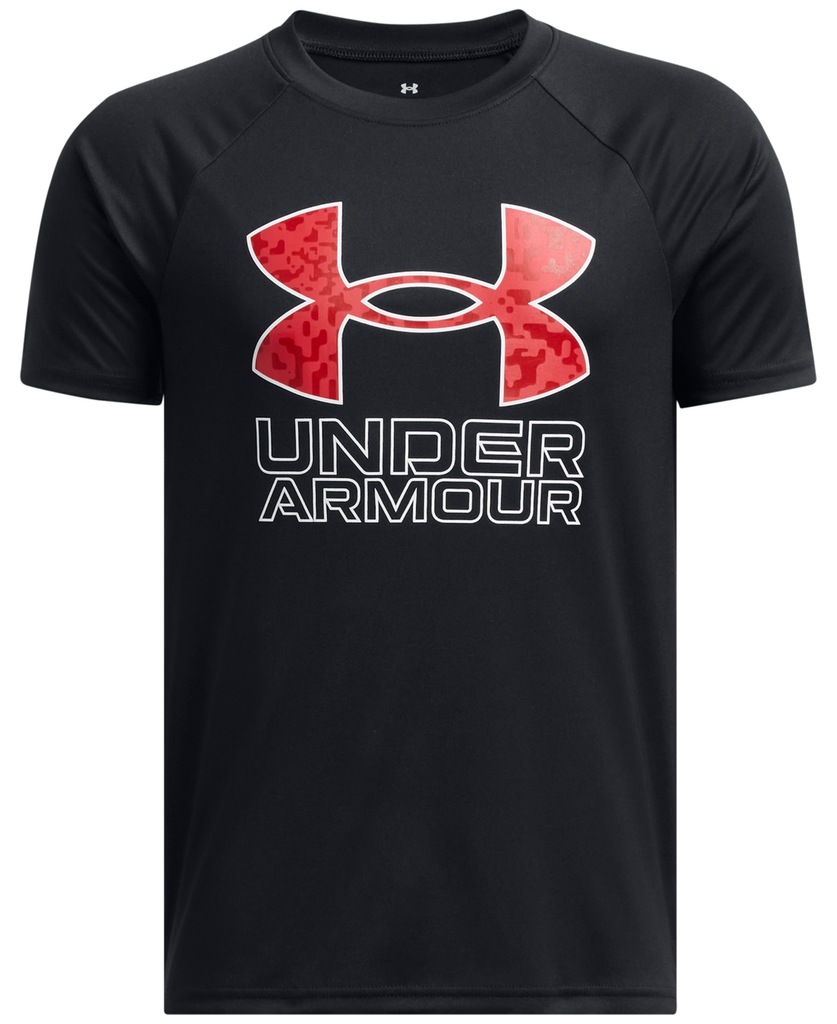 Under Armour | Junior's Boy's UA Tech Hybrid Print Short Sleeve Top, Black, Size Small