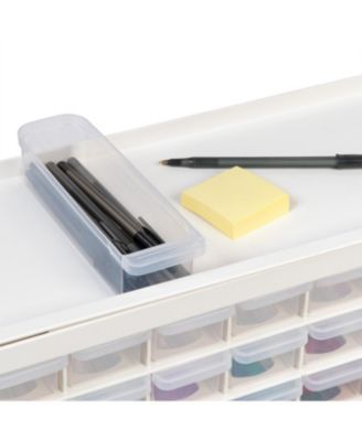 USA 44 Drawer Stackable Storage Cabinet for Hardware Crafts, White Small Brick Organizer Utility Chest, Scrapbook Art Hobby Multiple Compartment