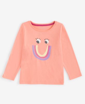 Epic Threads - Toddler Girls Rainbow Smiley Graphic Long-Sleeve T-Shirt