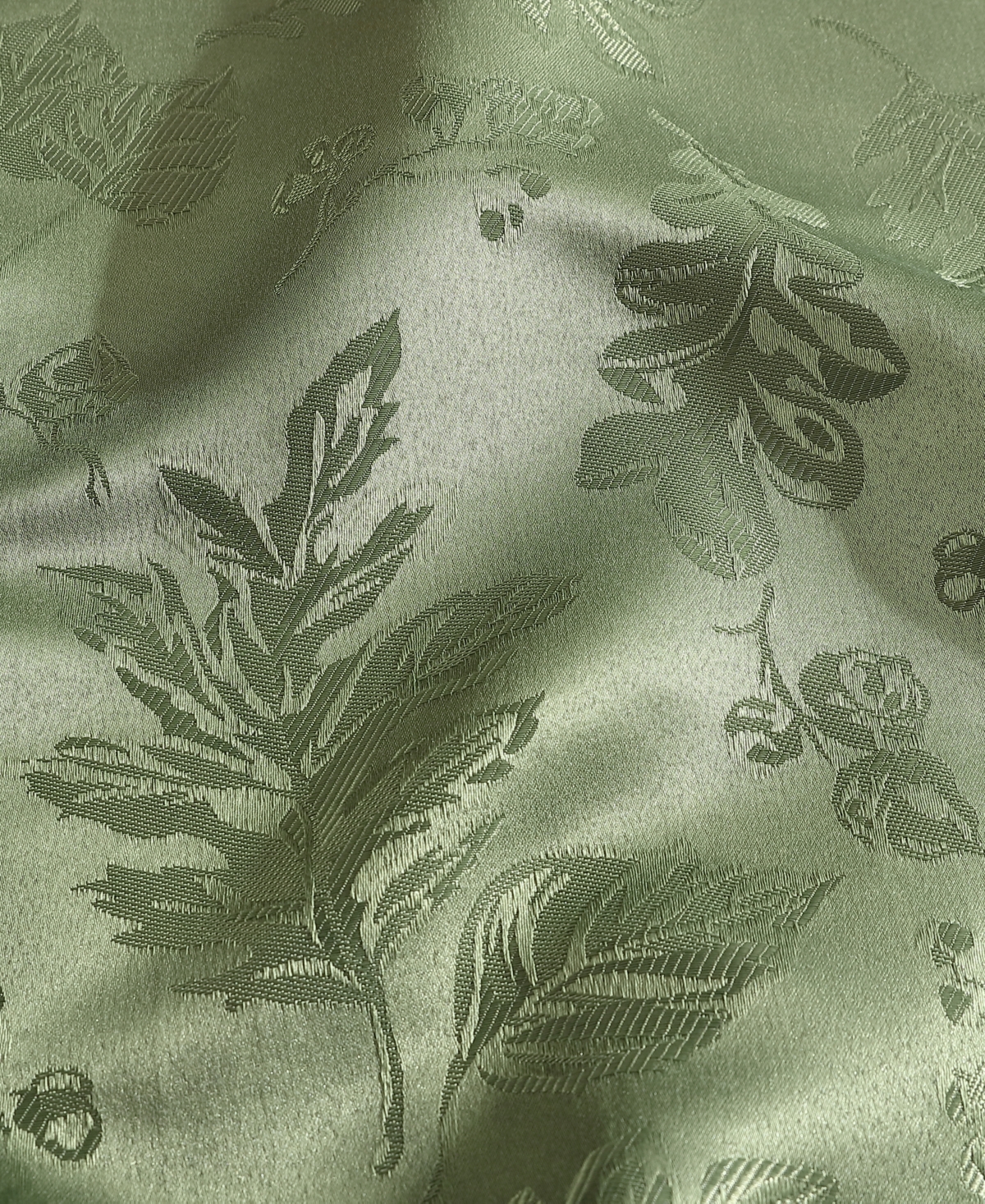 Elrene Elegant Woven Leaves Jacquard Damask Tablecloth, 60"x84" Oval In Green