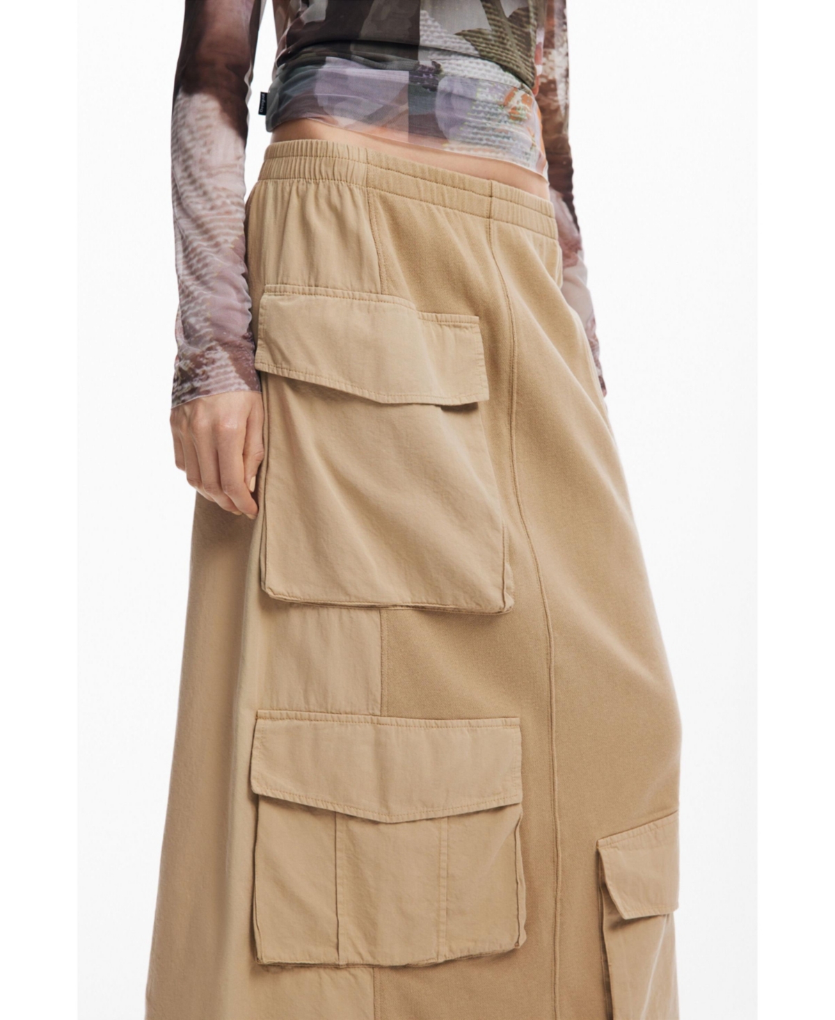 Desigual Women's Long cargo knit skirt