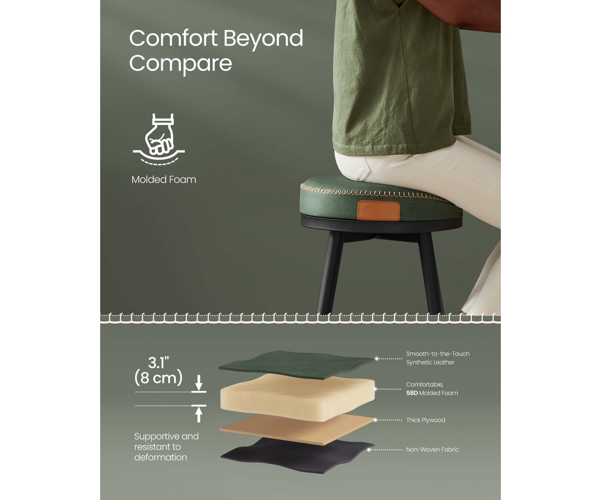 Slickblue Set of 2 Bar Stools for Modern Kitchen and Dining Room Seating
