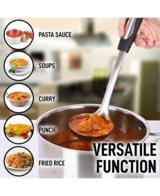 12" Soup Ladle Cooking Utensil - Durable Stainless Steel Kitchen Gadget