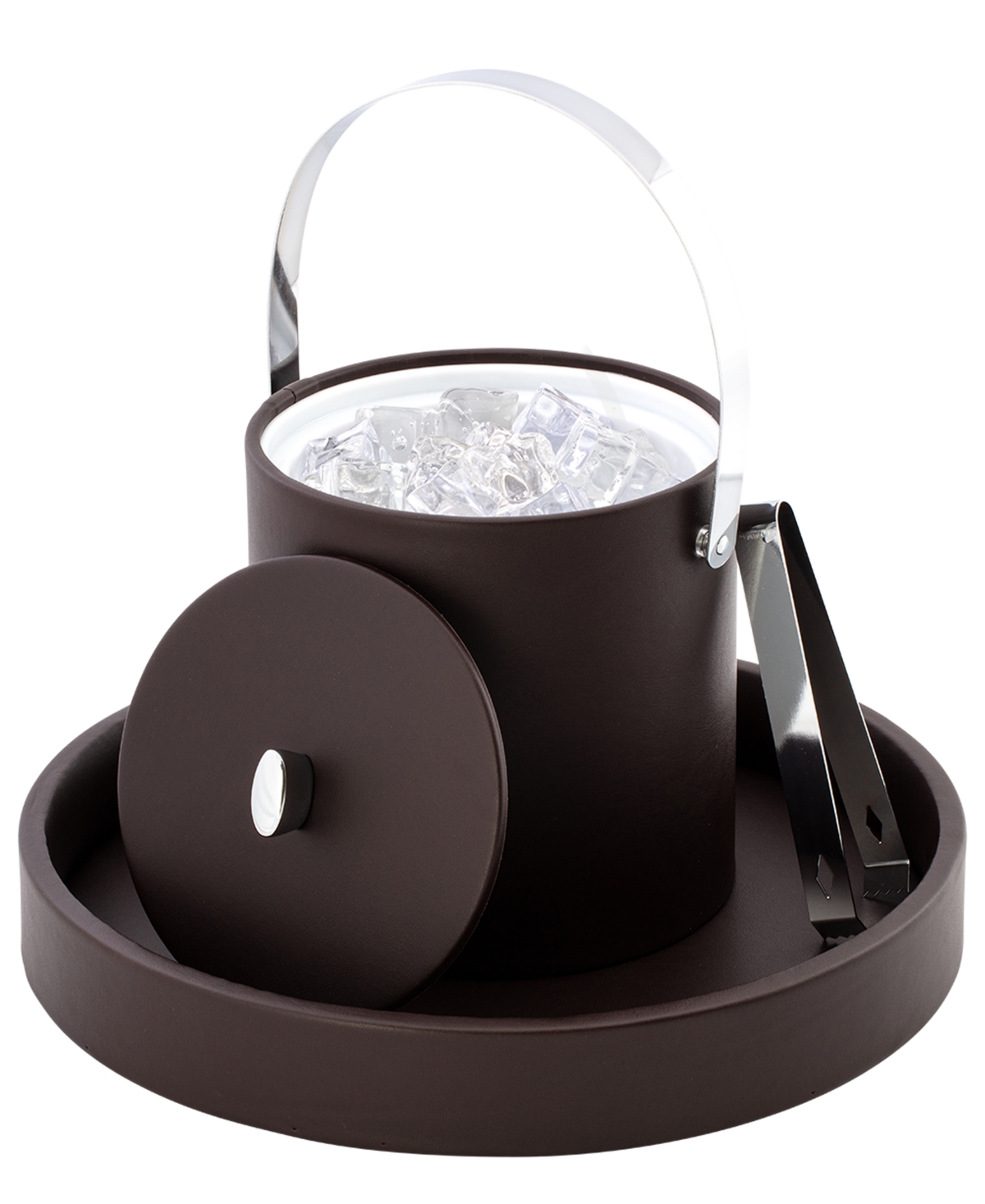 Kraftware Dorchester Ice Bucket And Ice Tong, 3 Quart In Chocolate