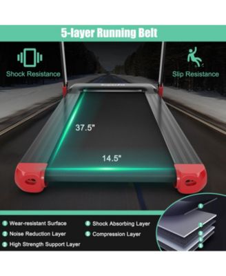 Folding Electric Compact Walking Treadmill with APP Control Speaker-Red