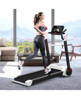 2.25 HP Electric Motorized Folding Running Treadmill Machine with LED Display-White