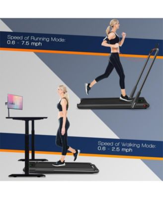 2-in-1 Folding Treadmill with Remote Control and LED Display-Black