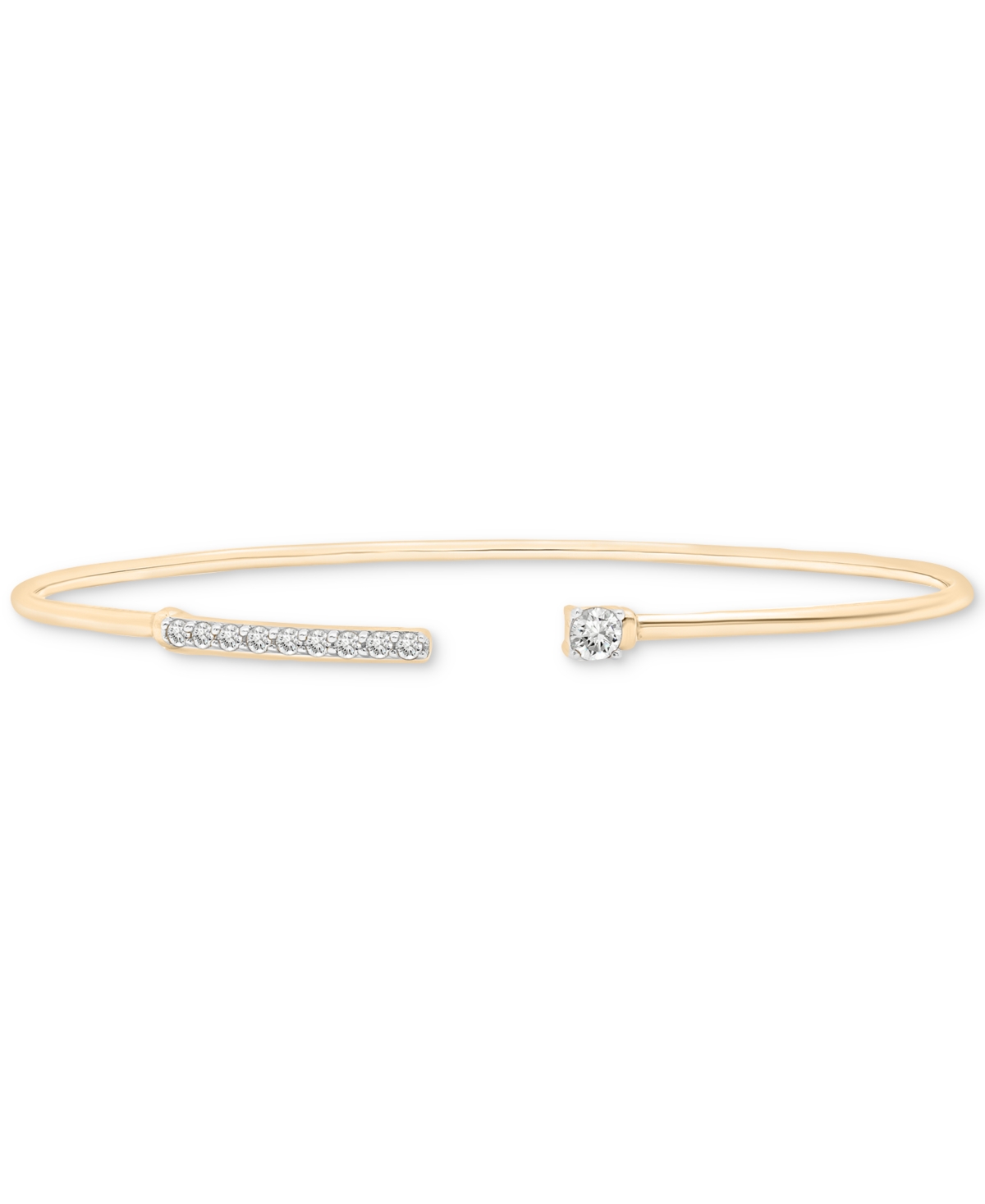 Wrapped Diamond Wire Cuff Bangle Bracelet (1/4 Ct. T.w.) In 14k Gold, Created For Macy's In Yellow Gold