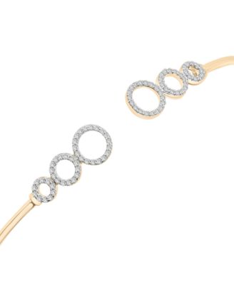 Diamond Circles Wire Cuff Bangle Bracelet (1/4 ct. t.w.) in 14k Gold, Created for Macy's