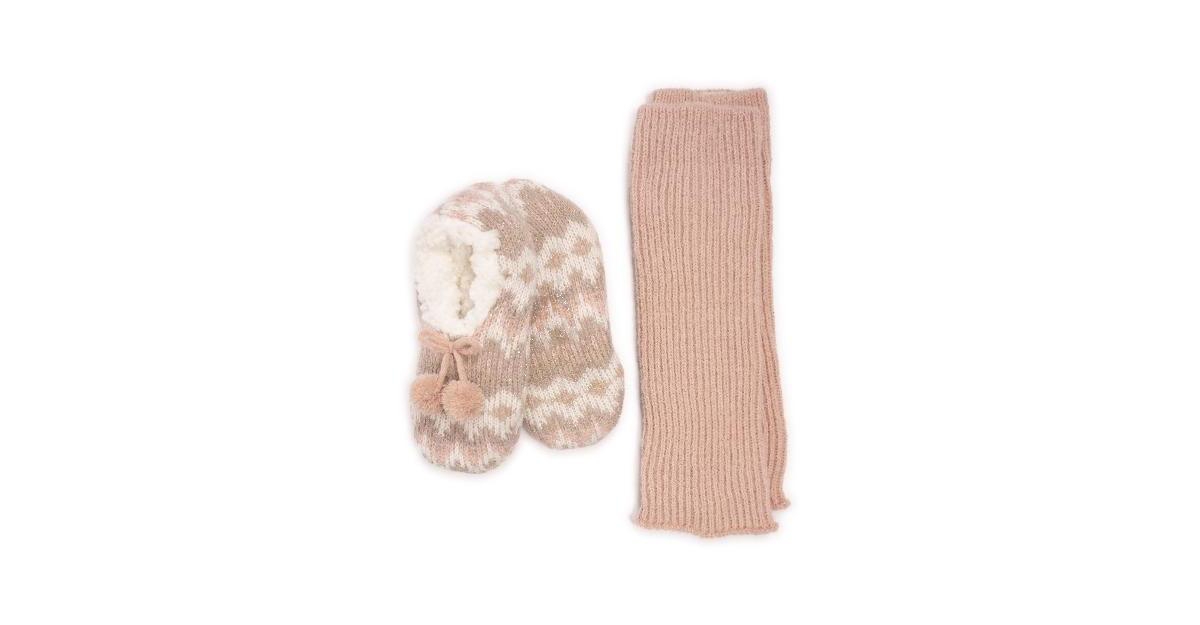 Muk Luks Women's Ballerina Slipper & Legwarmer Set