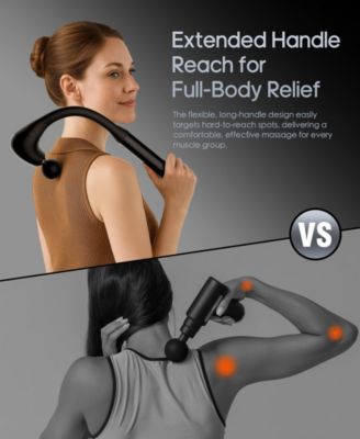Ergonomic Long Handle Massage Gun Ultra-Quiet Deep Tissue with 5-Speed Control