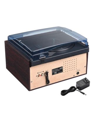 Vinyl Record Player with Speakers Turntable Bluetooth Tape Cassette CD Player Retro