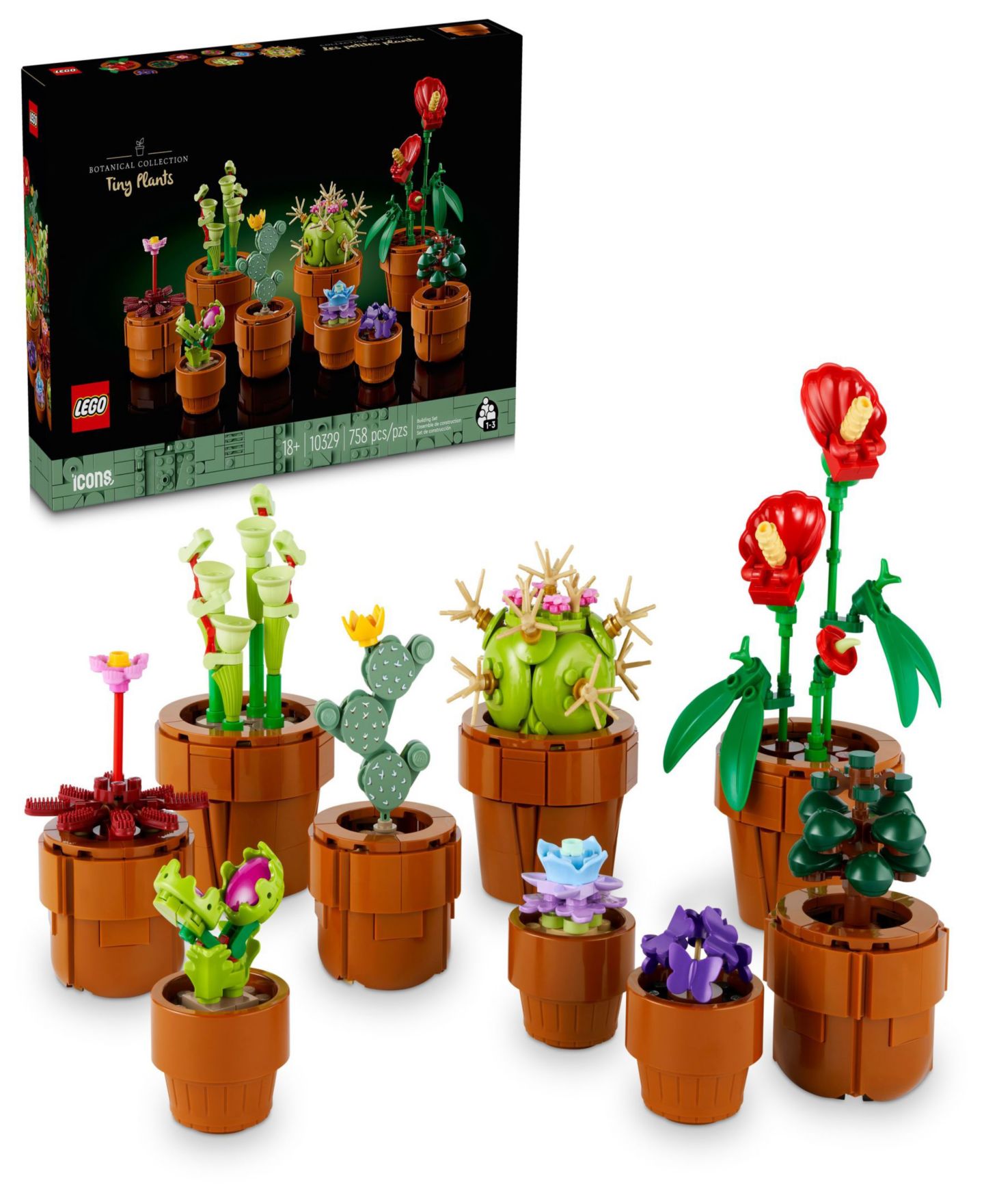 Детские конструкторы LEGO® Icons Tiny Plants and Flowers Build and Display Set 10329, 758 Pieces — фото 1