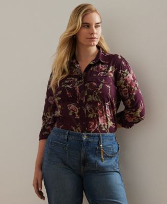 Lauren Ralph Lauren - Plus Size Cotton Floral Shirt