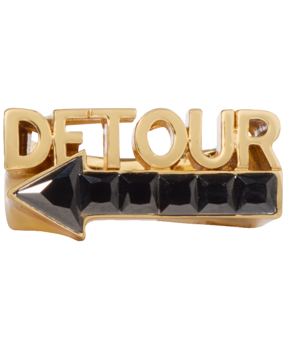 Kate Spade New York Gold-Tone Jet Cubic Zirconia Detour Statement Ring -gold