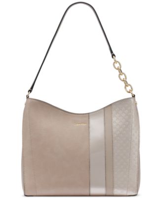 Nova Signature Embossed Top Zipper Shoulder with Chain Strap