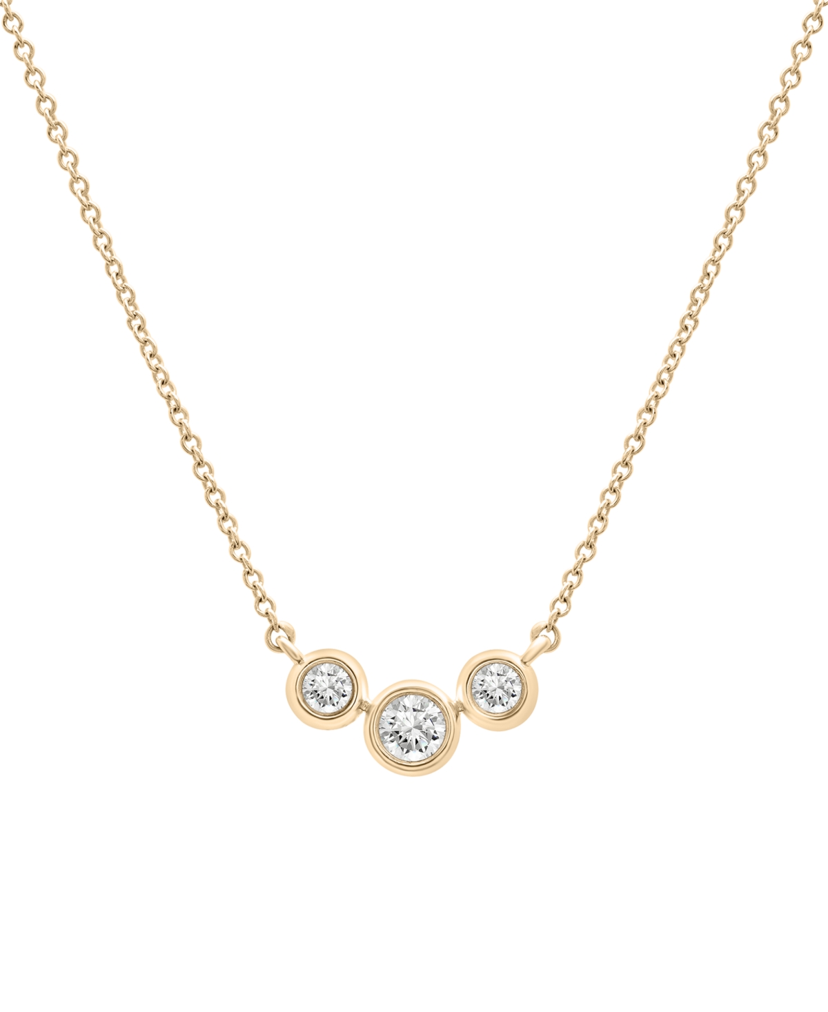 Diamond Triple Bezel 17" Pendant Necklace (1/4 ct. t.w.) in 10k Gold, Created for Macy's - Yellow Gold